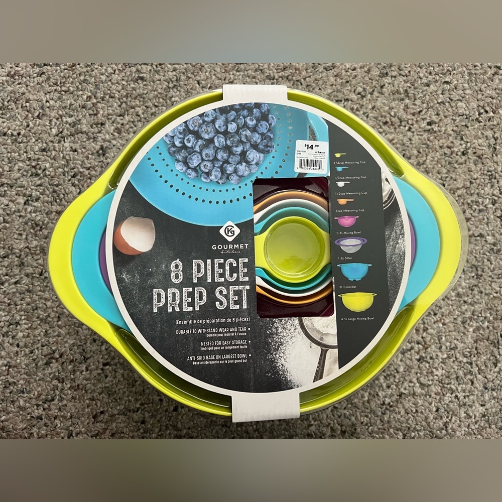 NEW 8 Piece Kitchen Prep Set - Multicolor